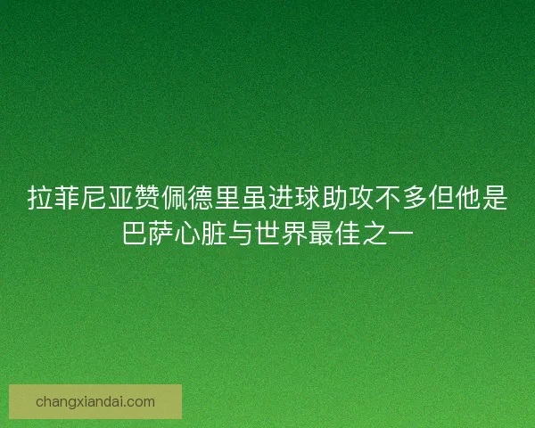 拉菲尼亚赞佩德里虽进球助攻不多但他是巴萨心脏与世界最佳之一 拉菲尼亚赞佩德里虽进球助攻不多但他是巴萨心脏与世界最佳之一