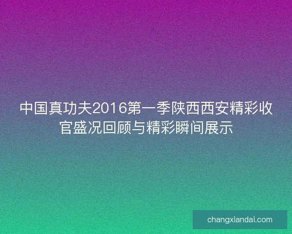 中国真功夫2016第一季陕西西安精彩收官盛况回顾与精彩瞬间展示 中国真功夫2016第一季陕西西安精彩收官盛况回顾与精彩瞬间展示